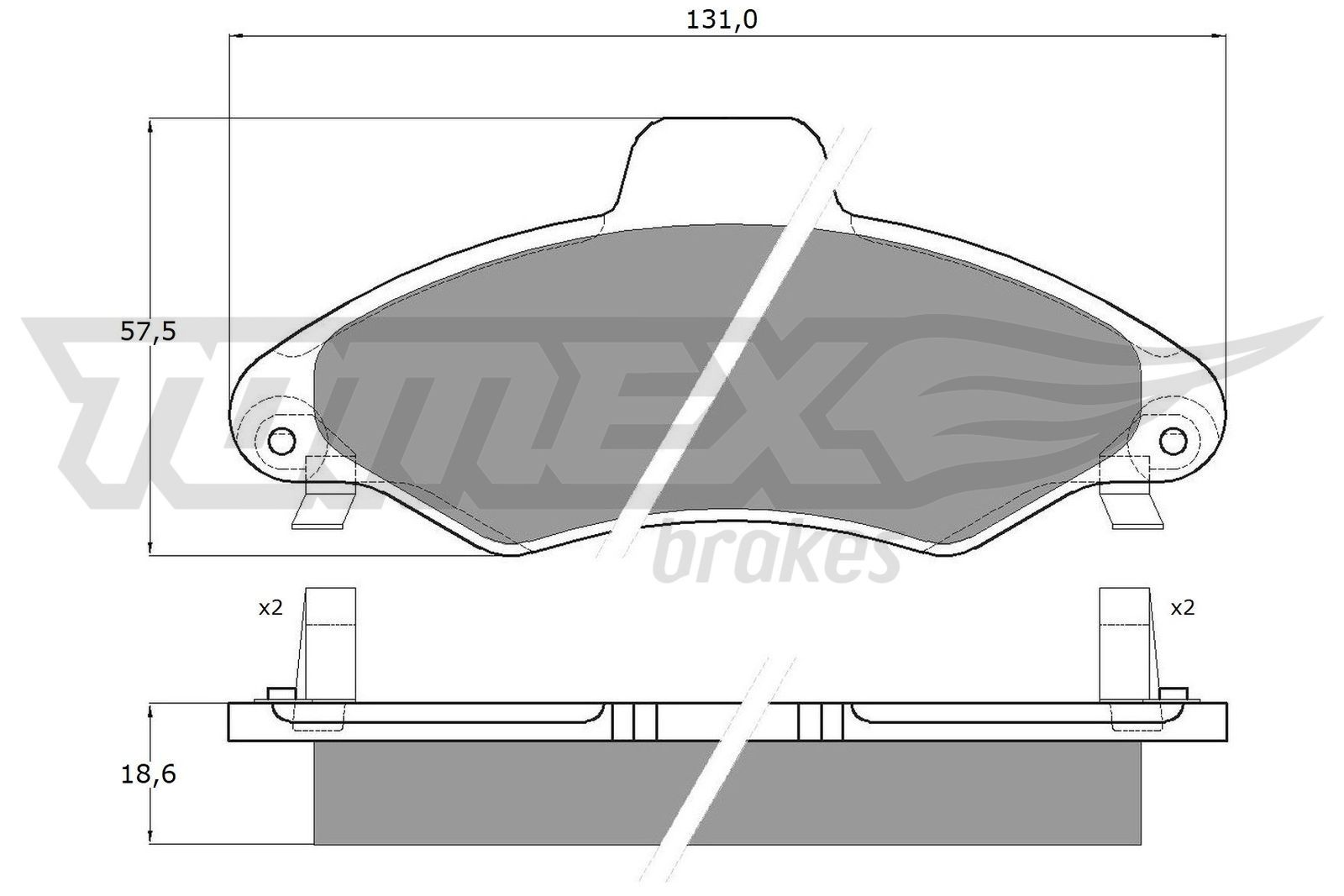 Obrázok Sada brzdových platničiek kotúčovej brzdy TOMEX Brakes  TX10821